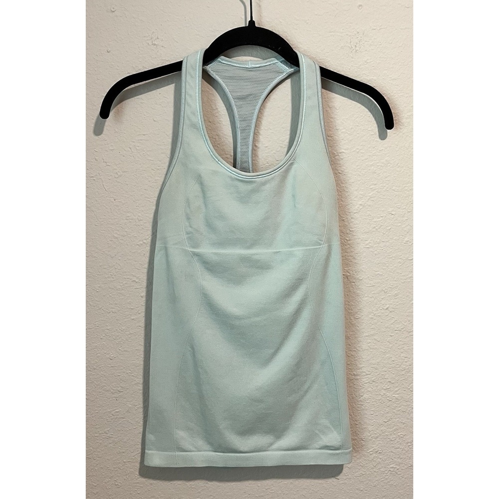 Lululemon Swiftly Tech Racerback Tank Top Women's Size 4 Light Blue Gym Runnning